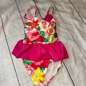 NWT Gymboree Swimsuit 4T Pink Floral One Piece Bathingsuit Bathing Beach Pool